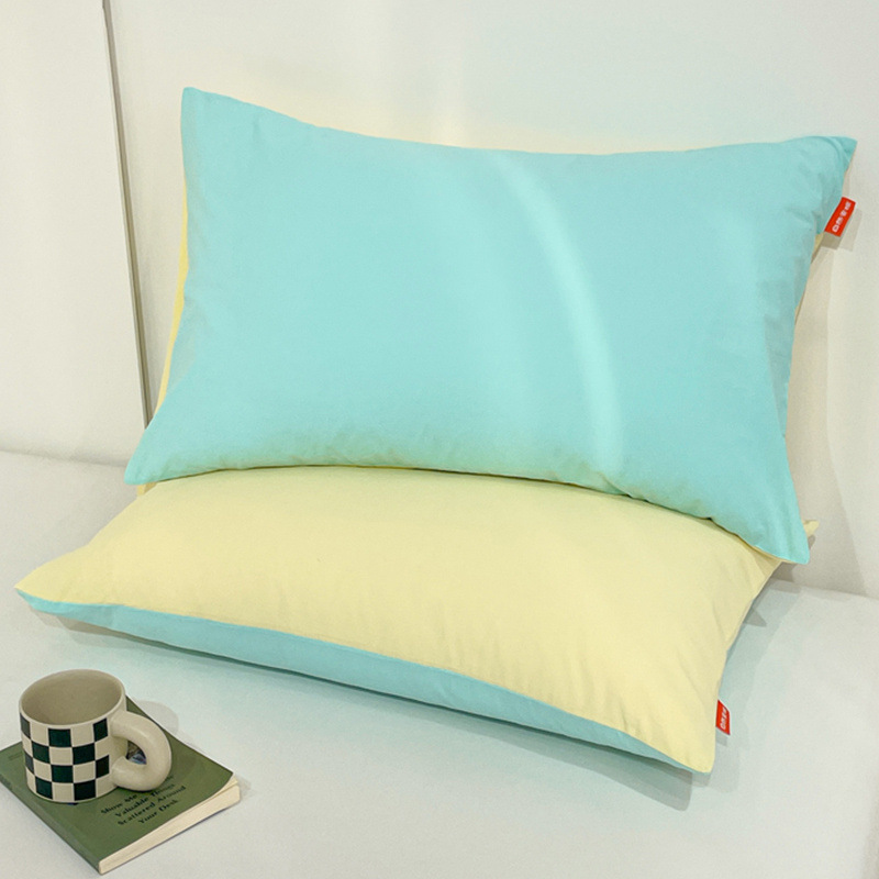 Funda de almohada de color sólido Funda de almohada de algodón puro 48cmx74cm Un par de Funda interior de núcleo de almohada individual 40x60 para el hogar