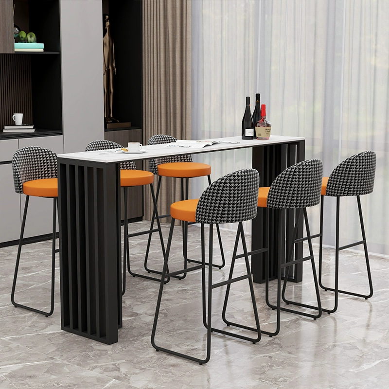Italian Light Luxury Slate Bar Table Home Living Room Partition Table Simple Modern Balcony Bar High Bar Table and Chairs