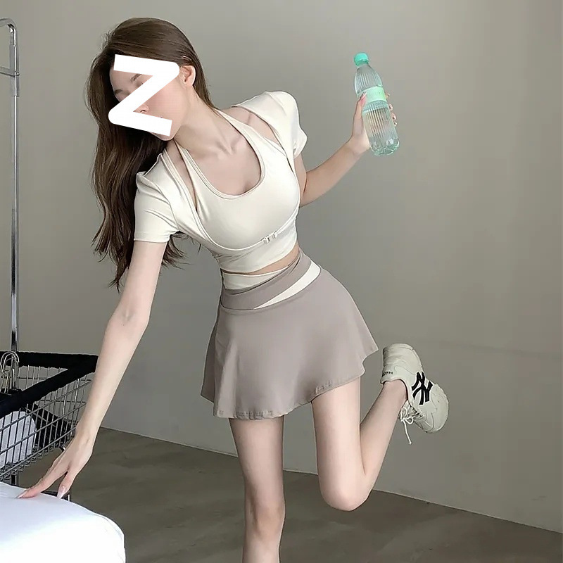 瑜伽服女2025夏季专业普拉提训练晨跑步大码健身套装运动上衣直销
