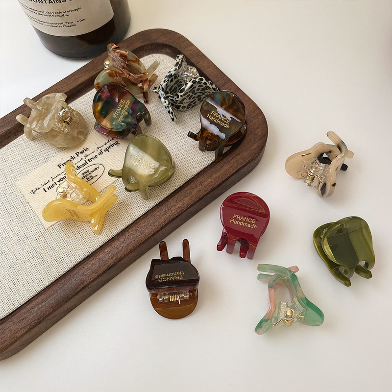 韓国酢酸レトロ後頭部ハーフヘアピン小さなグリップヘアピンエレガントな気質前髪クリップ女性のヘアアクセサリー|undefined