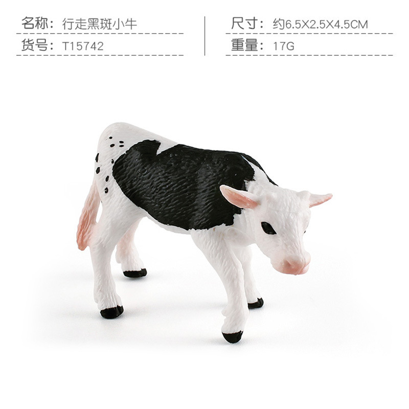 Transfronterizo simulación granja Rancho animal negro punto vaca ganado Jersey Denim modelo decoración estática decoración juguete