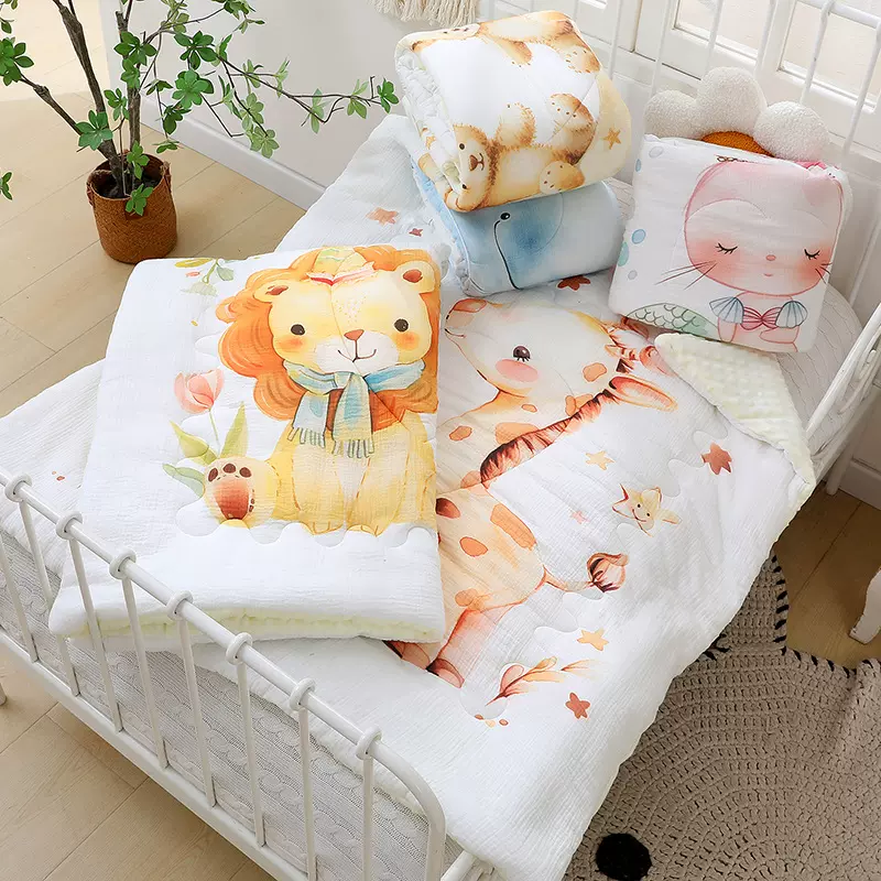 婴儿童空调被四季被豆豆被棉印花外贸加工毯抱被礼品伴手礼