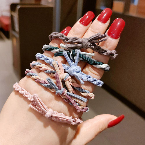Simple thick twist rubber band hair band for women, simple headband, small fresh leather set, hair band, ins style, high appearance and personality