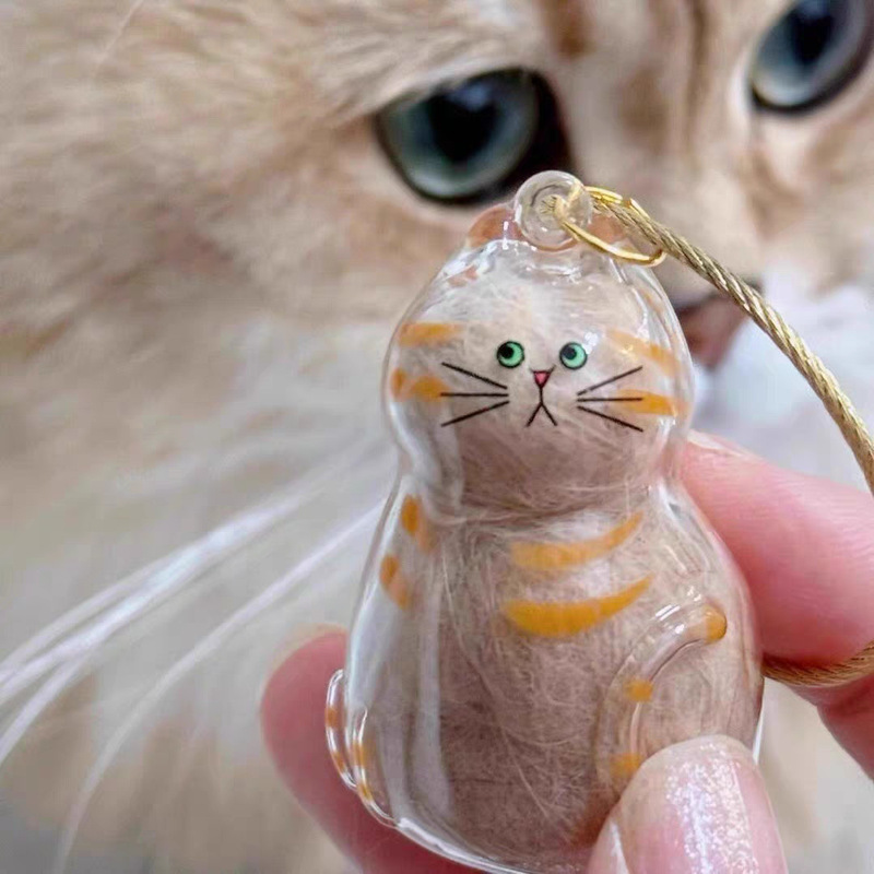 透明猫毛収納ボックスチャームガシャポン猫毛収納カプセルガシャポンバッグキーホルダーペンダントコレクション|undefined