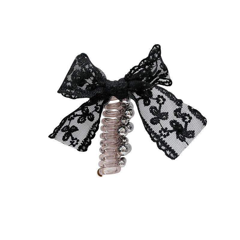 Lace arco línea telefónica anillo de cabello femenino de alta calidad burbuja trenzada cabeza cuerda de cabello de perla alta cuerda de cabello de cola de caballo artefacto de trenzado