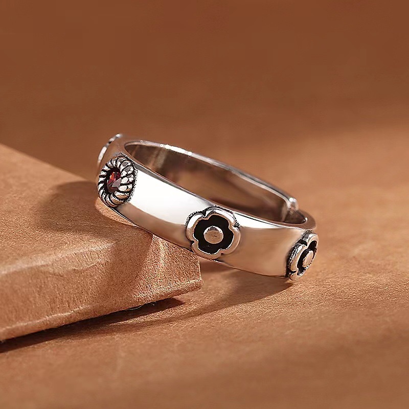 Taigu vintage copper silver plated Hal ring anime peripheral same style 925 Thai silver Open men's and women's ring gift