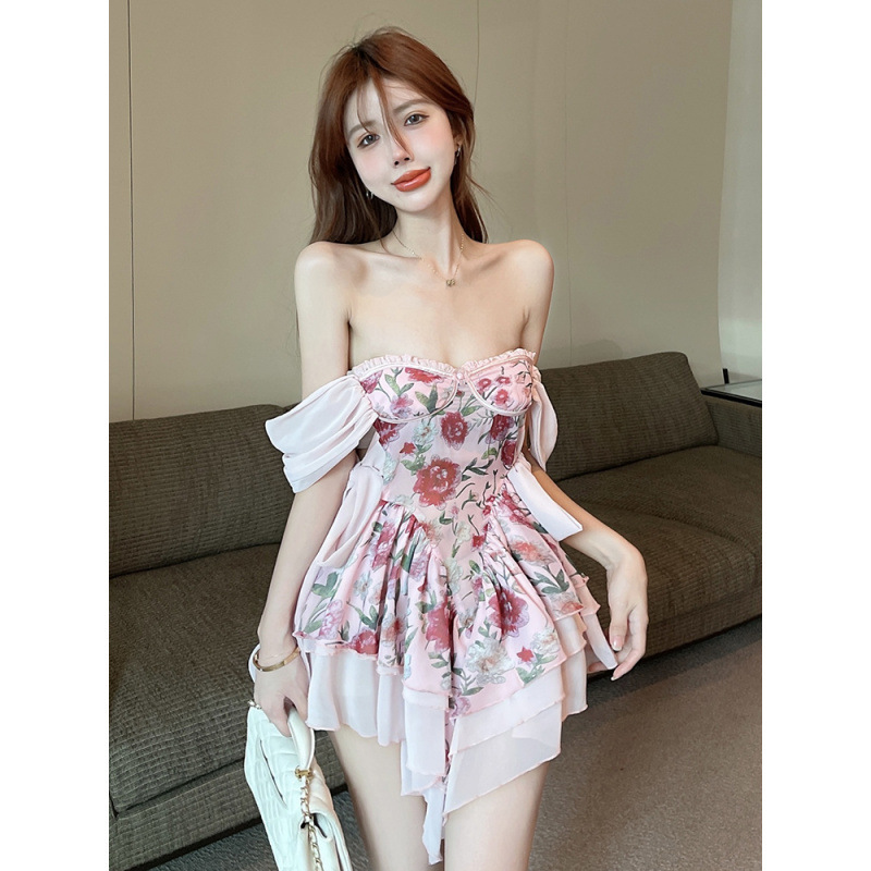 1326欧美东南亚跨境外贸女装批发碎花仙女裙抹胸蝴蝶结抹胸连衣裙|undefined