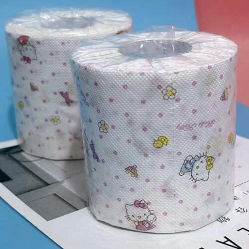 Printed roll kt cat cartoon printed paper towel student toilet paper toilet paper core roll household roll paper tissue