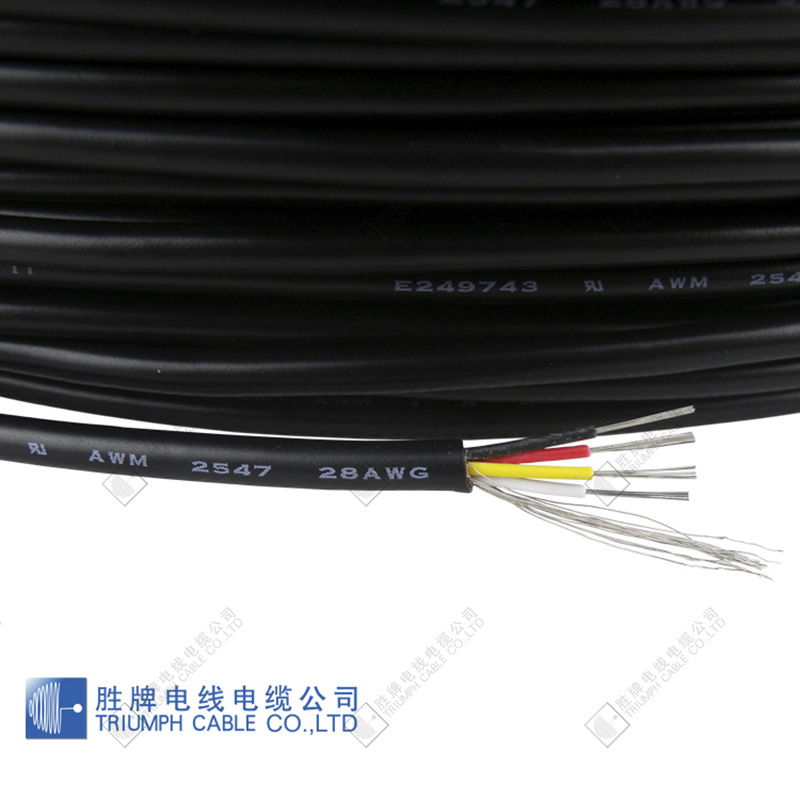 美标2547-26AWG 屏蔽线 3芯加屏蔽线 3芯+地缠绕 2547 屏蔽线系列