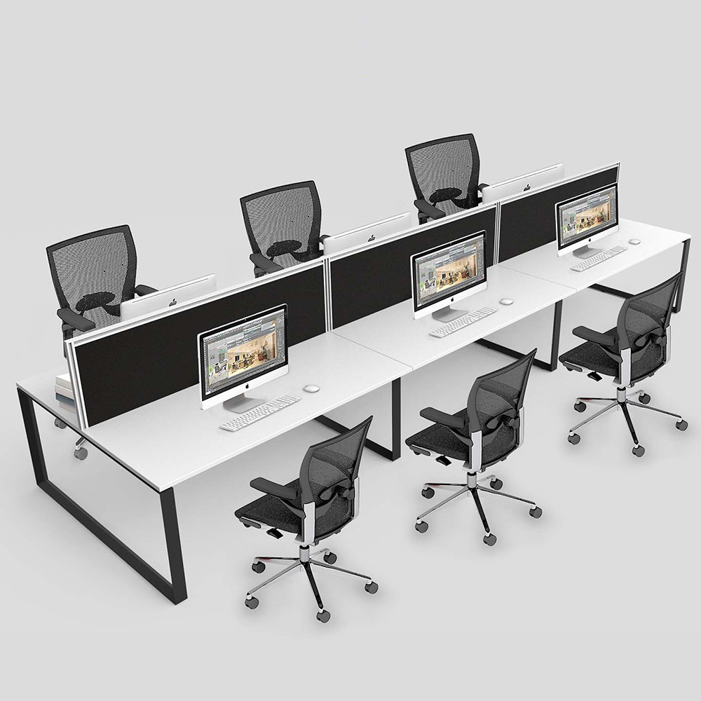 Mesa de personal 4 personas 6 personas mesa de computadora simple tarjeta de tarjeta de oficina pantalla de personal de trabajo