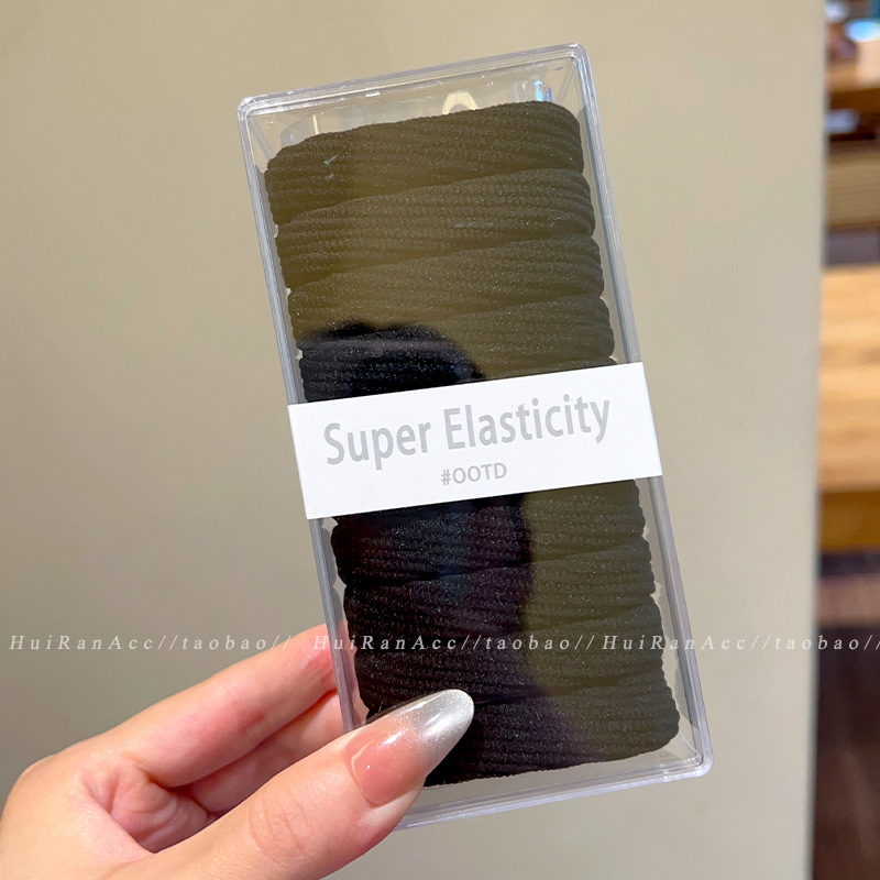 Anillo para el cabello de otoño e invierno, cuerda para el cabello de cola de caballo de alta elasticidad, celebridad de Internet coreana, cabello simple para adultos, banda de goma, cuerda para el cabello, accesorios para el cabello para mujeres