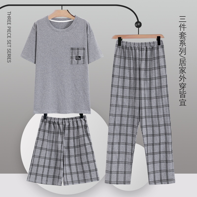 Pajamas Men's Summer Pure Cotton Thin Short-Sleeved Shorts Suit Cartoon Casual 5XL Extra Large Size Home Clothes Can Be Worn Outside