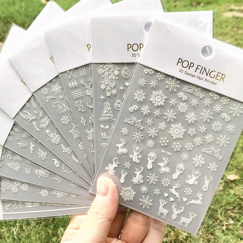 Снежинка маникюр наклейка зимнее Рождество маникюр новый белый снежинка маникюр наклейка Me180-197 белый