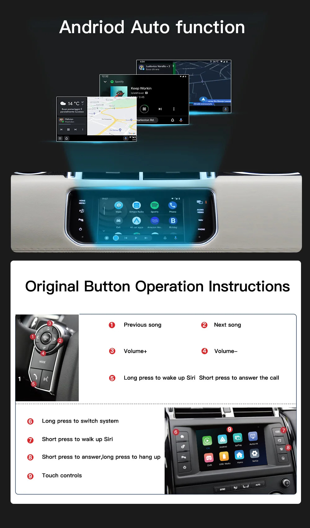 Suitable for Land Rover and Jaguar Bosch System Wireless Carplay and Android Auto Bosch Decoder