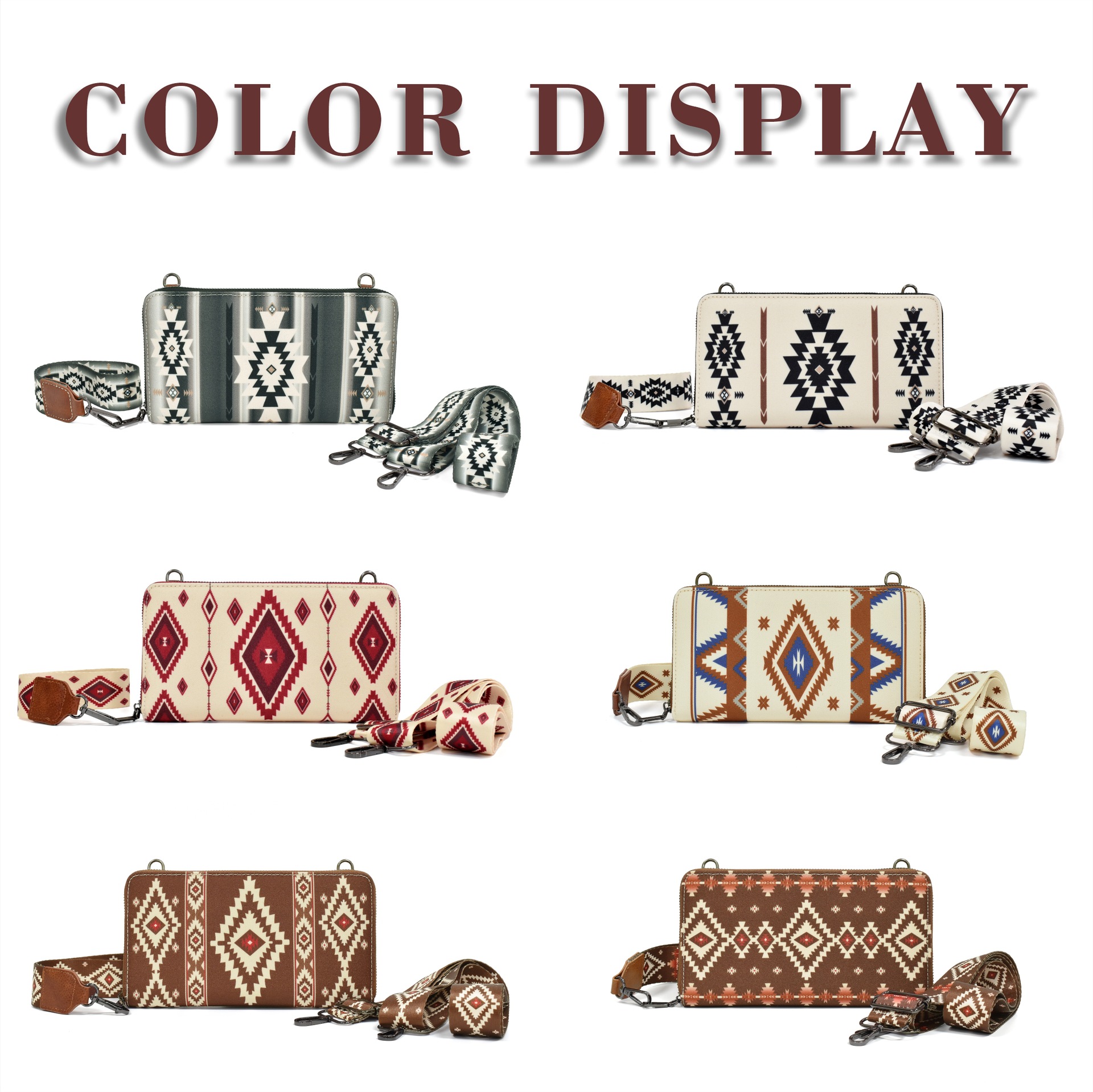 Women's Canvas Printing Ethnic Style Square Zipper Shoulder Bag Crossbody Bag display picture 43