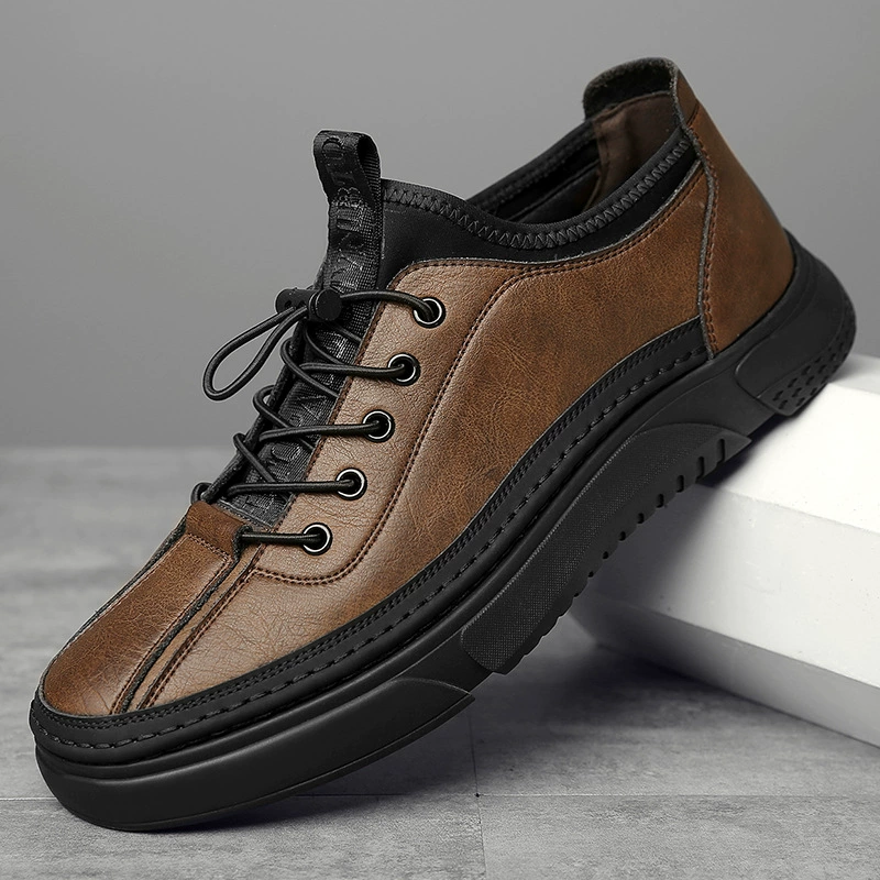 Новые мужские повседневные кожаные кроссовки из натуральной кожи на весну/лето 2025 года, модные спортивные мужские туфли на флисовой подкладке, хлопковые туфли