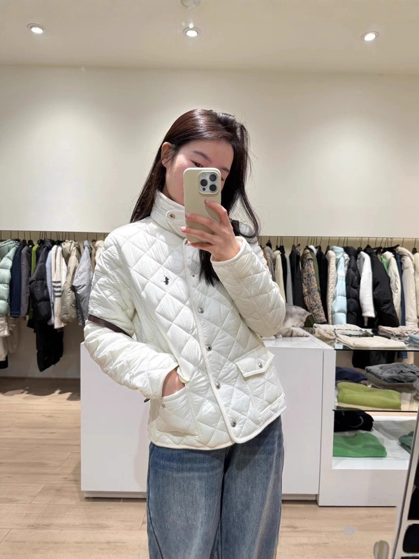 现货2025冬季拉夫棉服小马刺绣复古POLO翻领菱形格纹休闲百搭外套|undefined