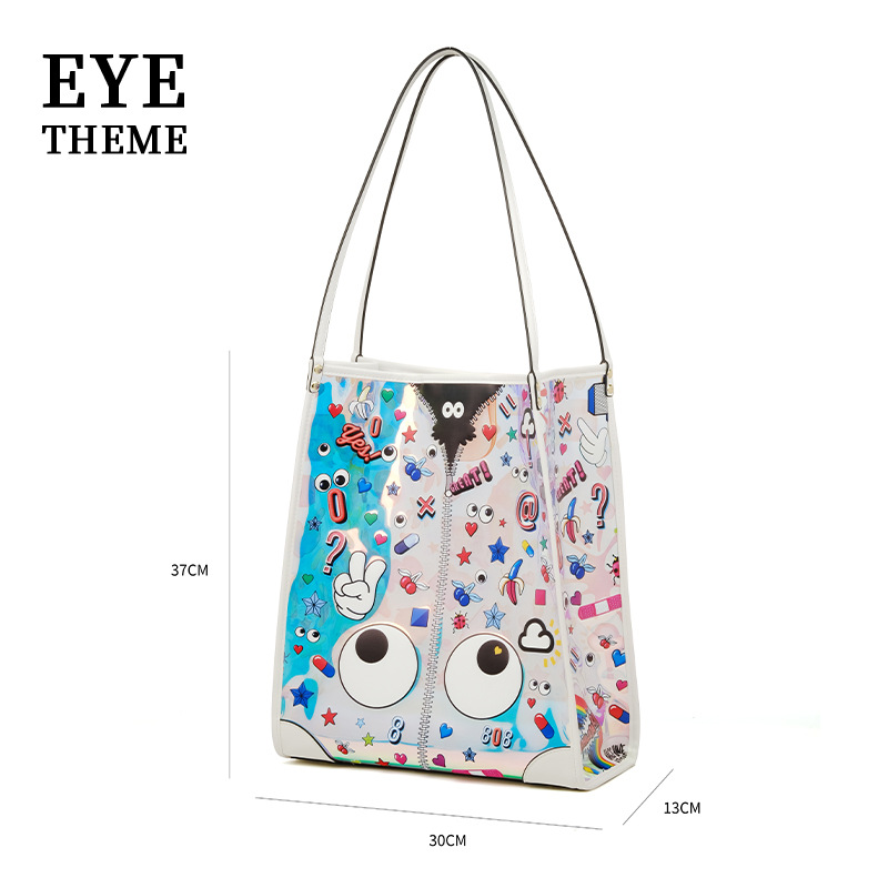 Bolsa de hombro portátil de almacenamiento de gran capacidad de viaje de tendencia de fitness impresión de gelatina bolsa transparente bolsa 2830 #