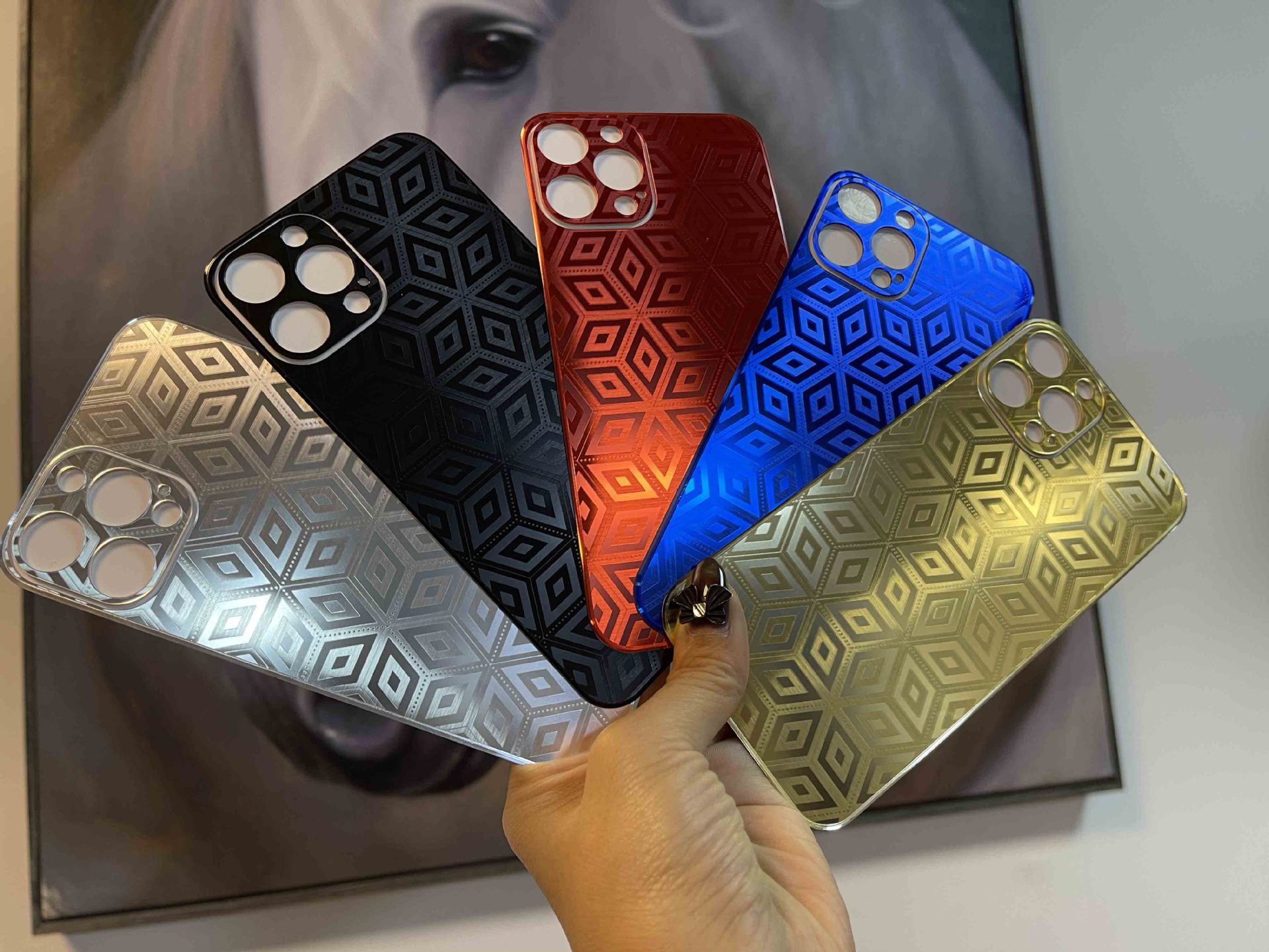 Applicable Apple 12 Mobile phone film leather pattern 12promax Steel backing film 12mini one electroplate Diamond After the film