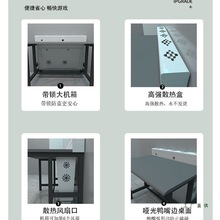 电竞酒店网咖台式一体带锁防盗机箱散热电竞网吧风道桌下置电脑桌