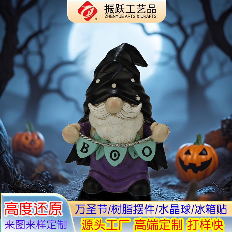 Resin Custom Halloween Dwarf Statue Resin Craft Ornament Holiday Decoration Playful Figurine