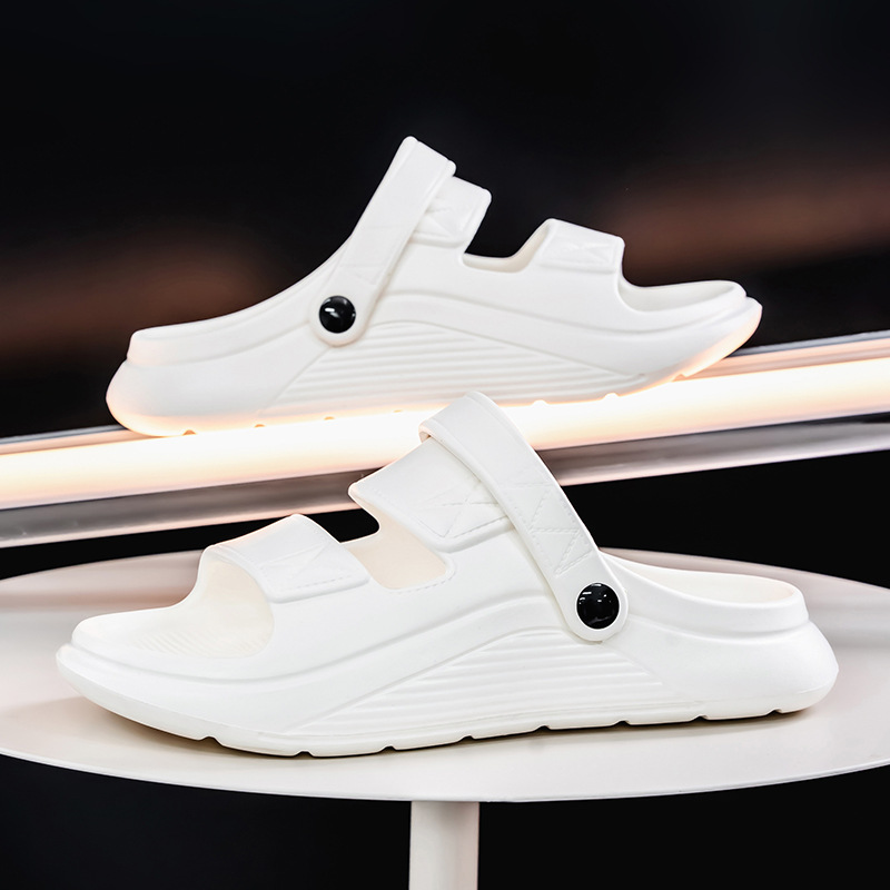 Sandalias y pantuflas para hombre verano transfronterizo ligero EVA pisando la mierda sandalias nacionales de moda de alta gama punta abierta de dos manos Slipper