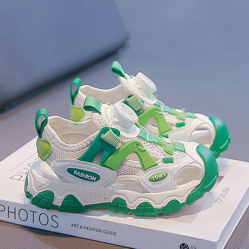 Zapatos de playa para niños verano 2026 nuevo tipo de sandalias de botón hueco para niños sandalias casuales ligeras image 8