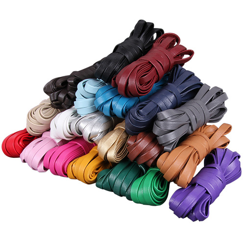 DIY mobile phone chain four-fold pressed strip PU soft leather environmentally friendly imitation sheepskin imitation leather rope material necklace rope clothing edge strip