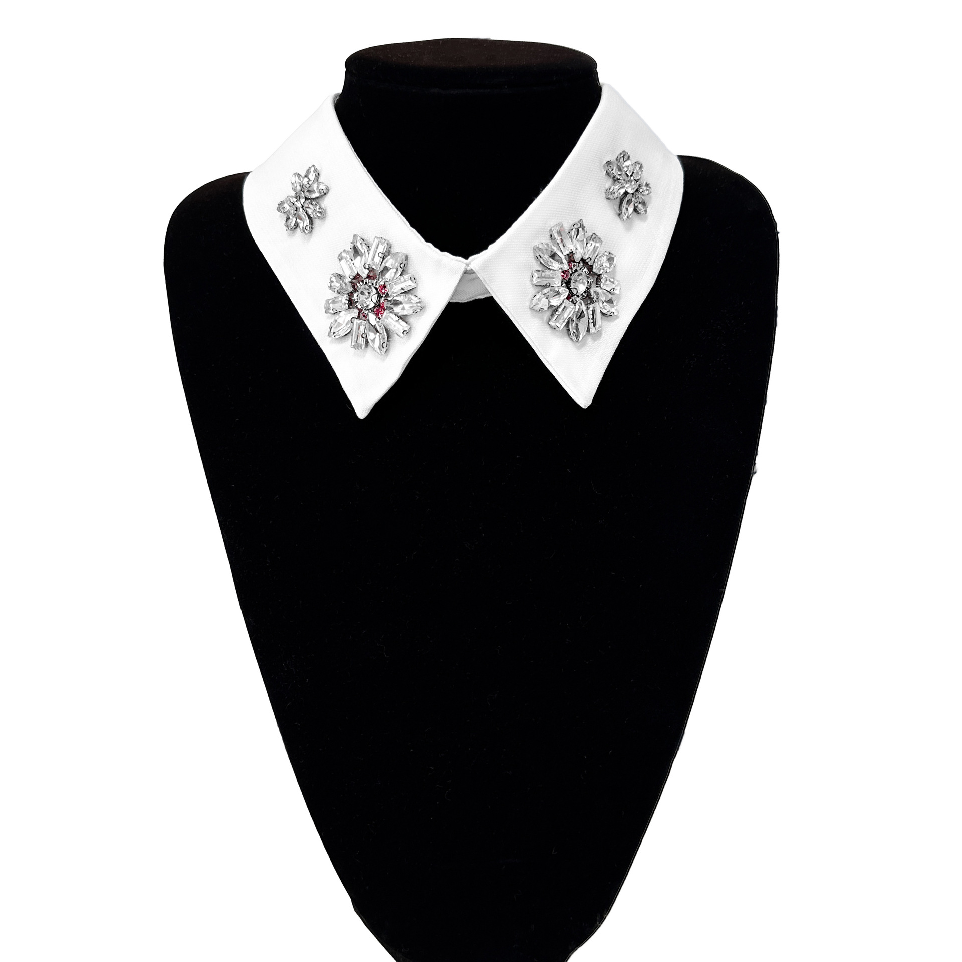 Collar decorado con diamantes blancos Accesorios de collar de flores de cristal Vestido de boda Camisas Vestido Accesorios DIY