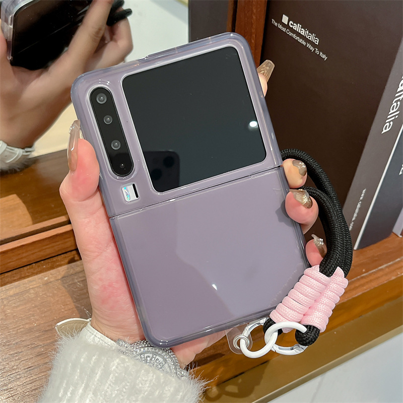 Huawei pura x 携帯電話ケースゼリー無地 purax 折りたたみスクリーンシンプルなコントラストカラーハンドロープ女性の保護カバーに適しています|undefined