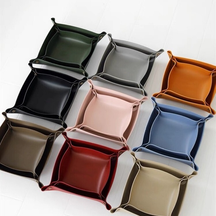 Nordic Ins Leather Storage Tray Desktop Organizer Leather Jewelry Cosmetics Key Storage Box Nordic Ins Leather Storage Tray Desktop Organizer Leather Jewelry Cosmetics Key Storage Box