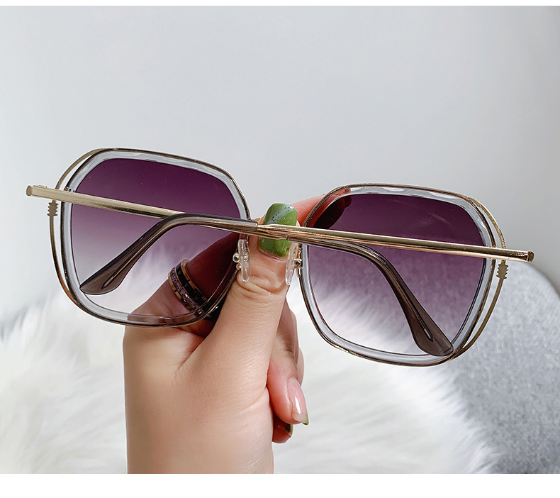 Elegant, Modern Style Style Blue, Gold Color Elegant Modern Style Geometric Ac UV400 Protection Special-Shaped Mirror Full Frame Women's Sunglasses