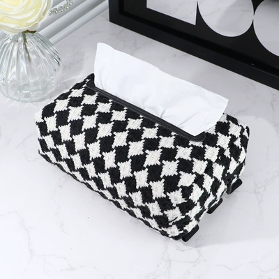 box armrest box paper-drawing | Car tissue box/set - diamond-grid-black-and-white-grid-not-suitable-for-paper-towels