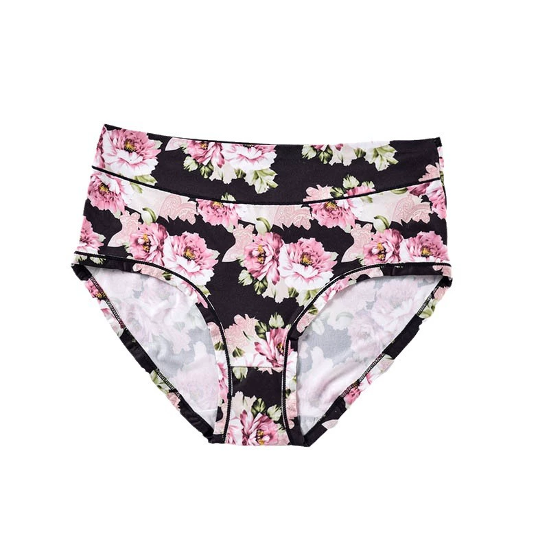 Soft Floral-Print Plus-Size штаны для России, дышащие и безопасные для кожи, антибактериальные