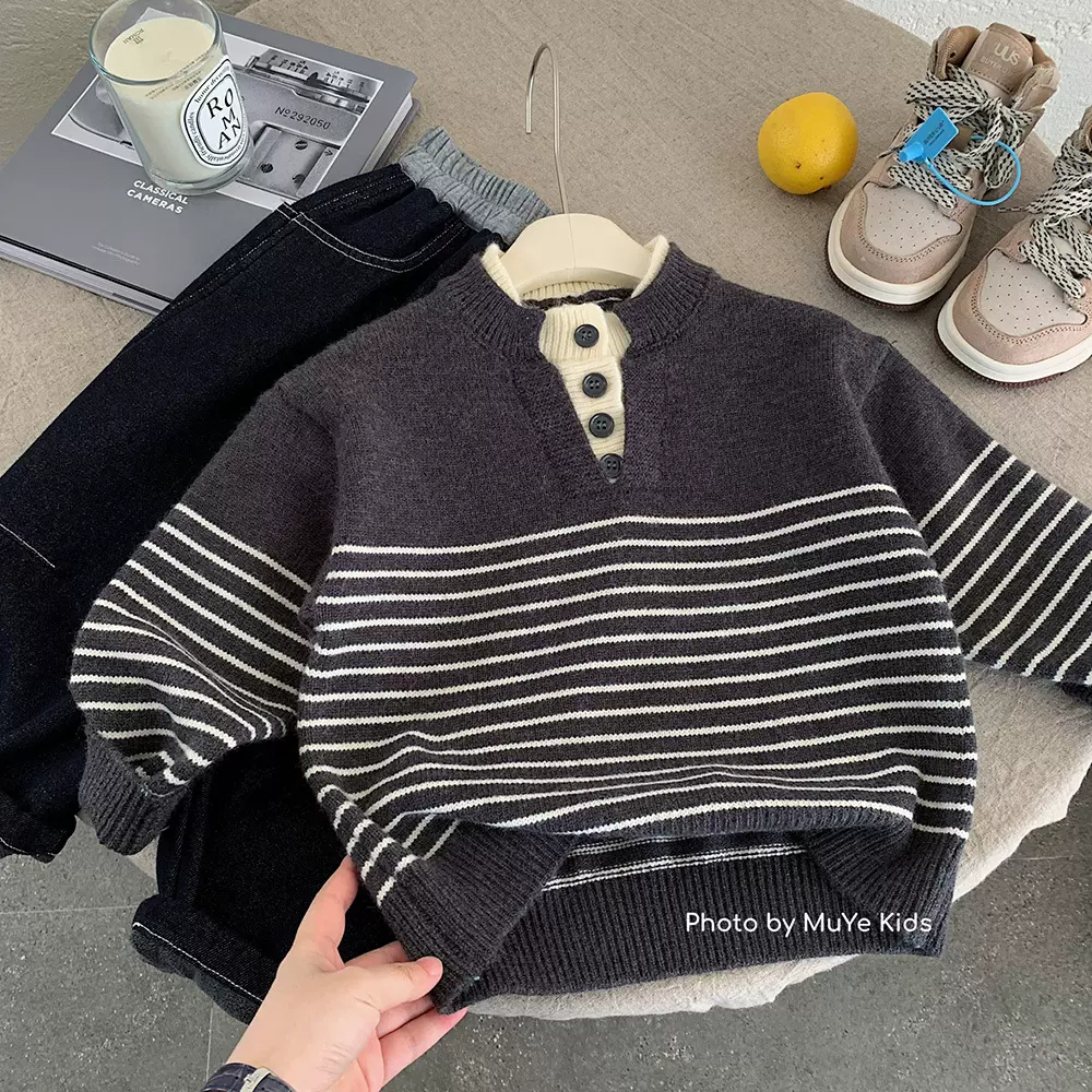 木野冬季毛衣儿童服饰韩版百搭加厚针织衫男女童上衣湖州织里童装