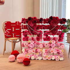 結婚婚約配置装飾diy立体花喜字花列結婚迎賓雰囲気花飾り配置