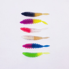 Double Color Root Fishing Needle Tail Soft Worm Bait 5.5cm 1.2g Light/Wobble Worm Soft Lure Thread Worm Bionic Soft Fish