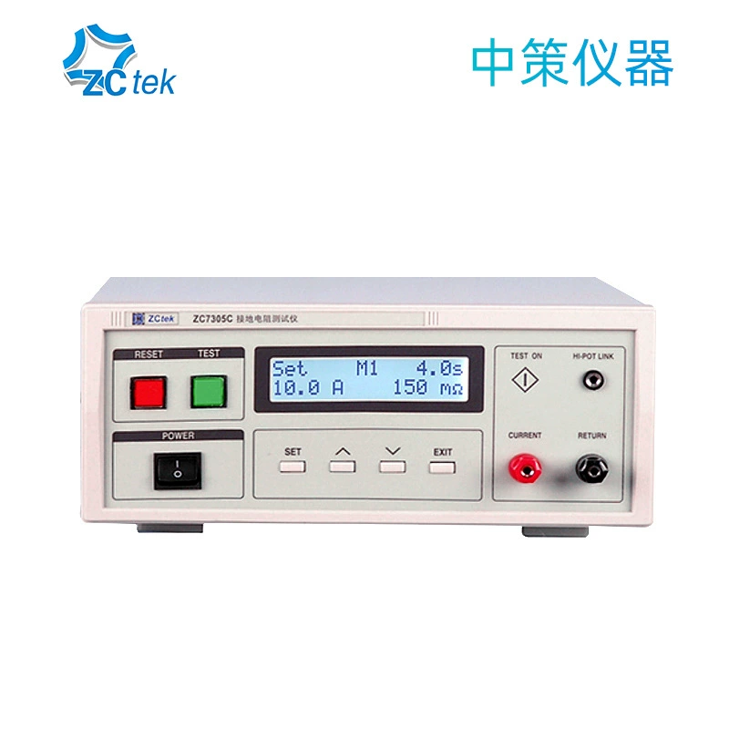 Чанчжоу Чжунполитика Тестер сопротивления заземления ZC7305C Высокая точность 30A/510mΩ Диапазон применения