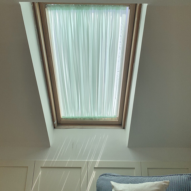 Skylight Sunroom Roof Sunshade Curtain Attic Sloped Ceiling Insulation Sun Protection Gauze Curtain Glass Room French-Style Stretch Gauze Curtain