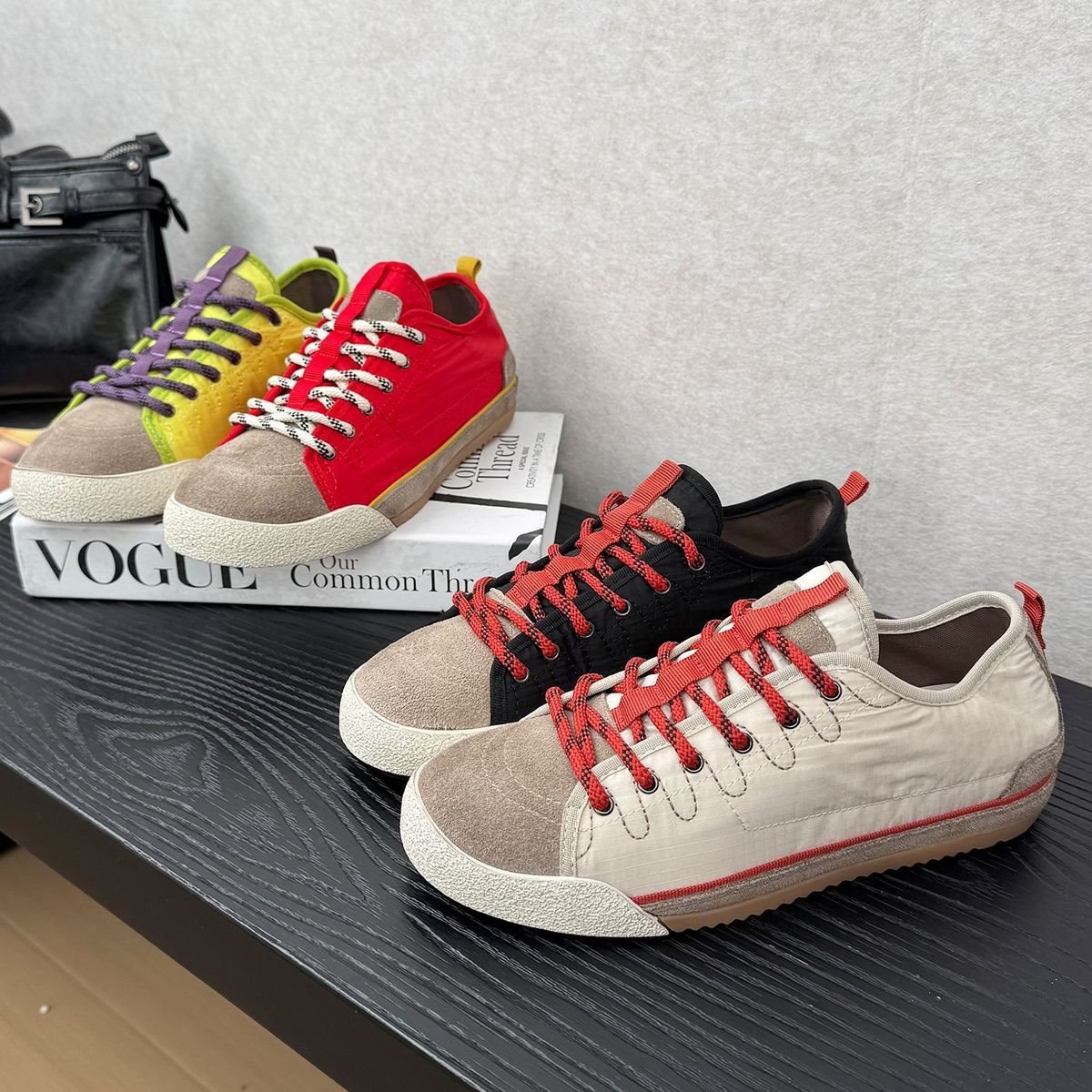 Retro Satin Soft Sole Casual Sneakers For Women 2026 Spring New Round Toe Lace-Up Color Block Versatile Fashionable_vogvips.com