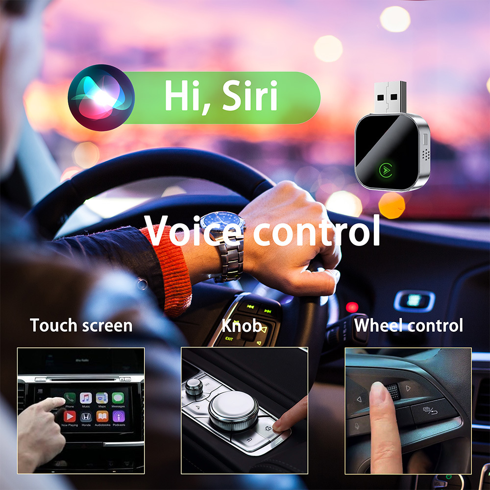 Upgraded Metal Carplay Box Wired to Wireless Android Auto Two-In-One Adapter Car Interconnection