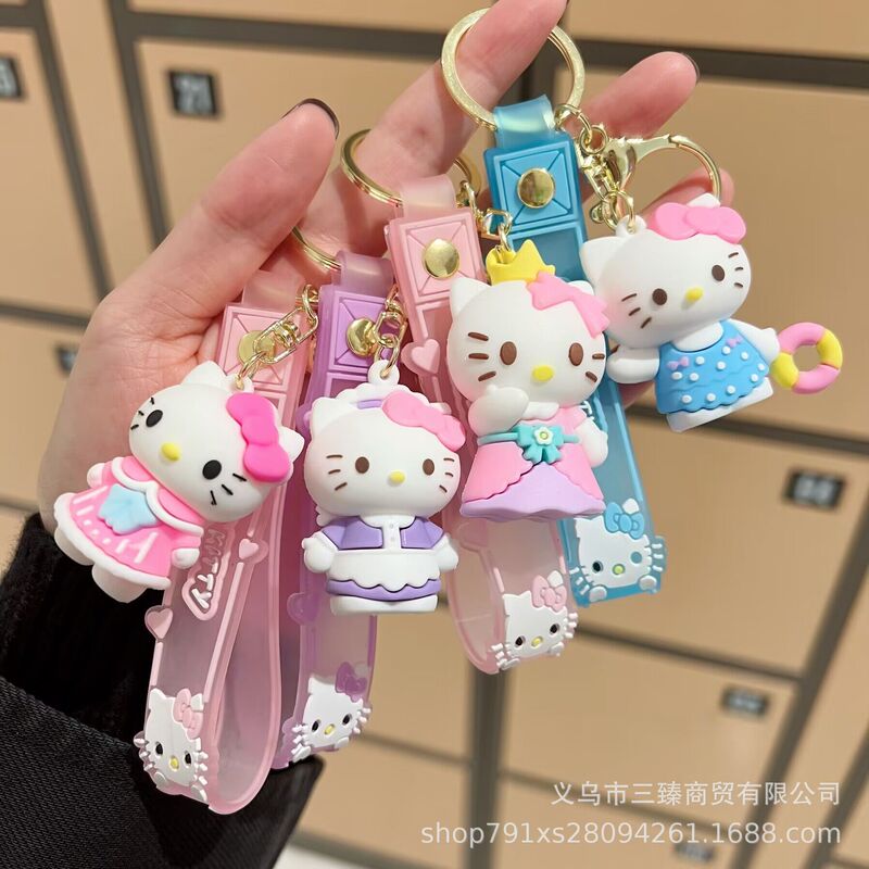 Cartoon KT cat trendy keychain cute bag pendant creative car key pendant couple small gift wholesale
