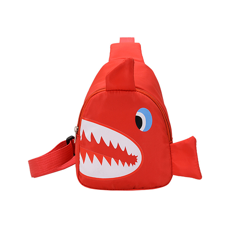 Nuevo bolso de pecho de los niños de dibujos animados lindo tiburón Bolsa de Comercio Exterior al por mayor de nylon monedero niños bebé bandolera