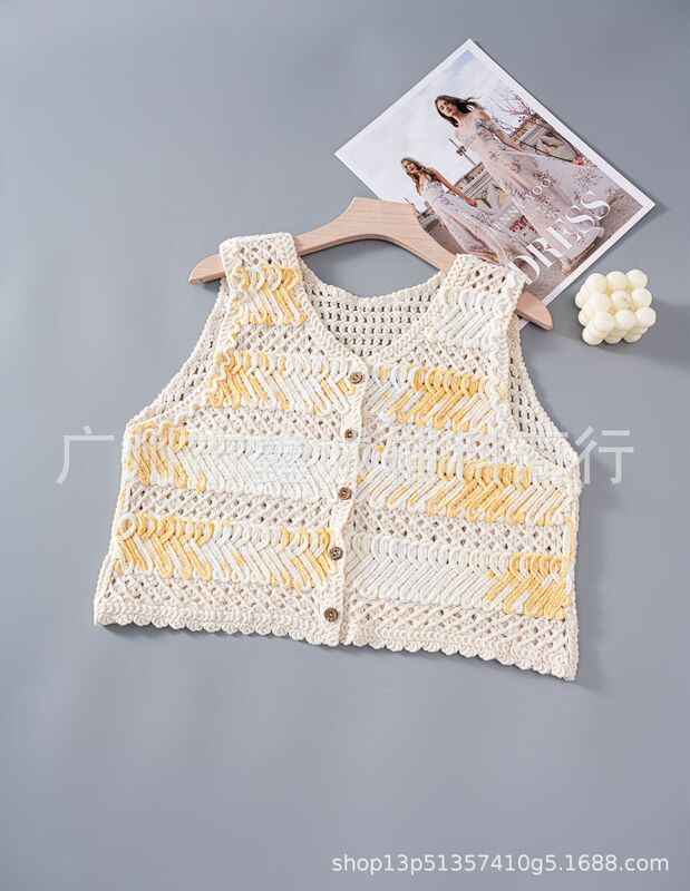 エスニック風ベスト、刺繍レイヤード、ベスト、アーティスティックショートジャケット、タッセルベスト、レトロ|undefined