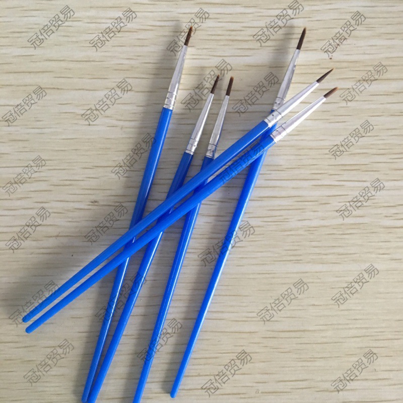 平头笔涂鸦画笔平峰笔石膏娃娃水彩塑料勾线笔摆摊数字油画涂色笔