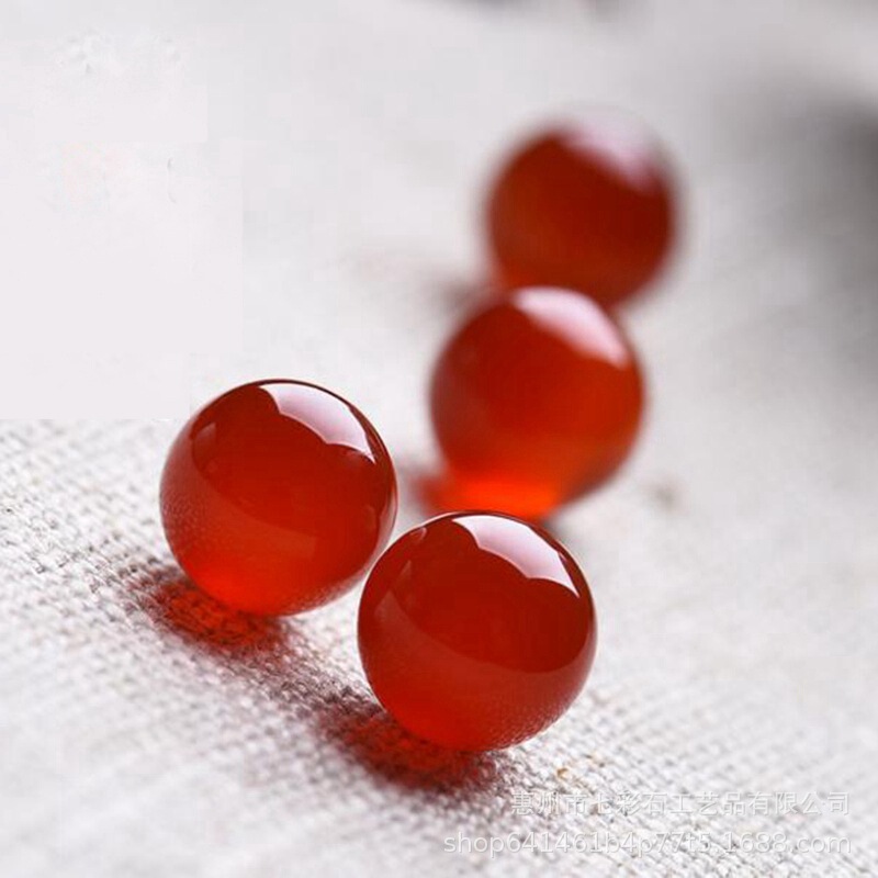 【Red Agate Single Bead】Half-Drilled, Non-Drilled Red Loose Beads, Round Beads with Through-Hole for Earrings, DIY Hairpin Accessories Loose Beads 【Red Agate Single Bead】Half-Drilled, Non-Drilled Red Loose Beads, Round Beads with Through-Hole for Earrings, DIY Hairpin Accessories Loose Beads