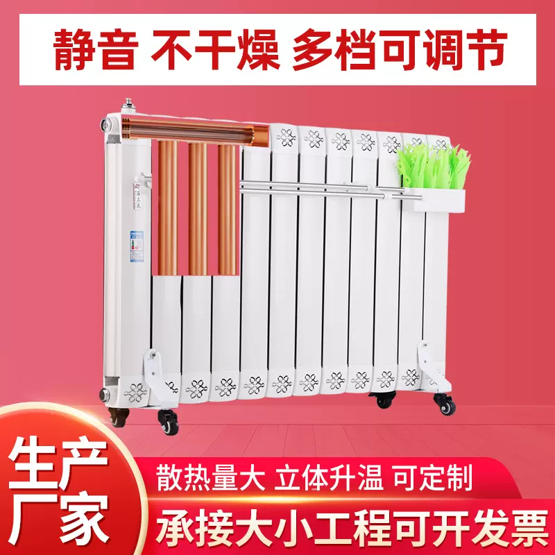 厂家批发铜铝电暖气办公移动水暖气片取暖器注水遥控款电水暖批发