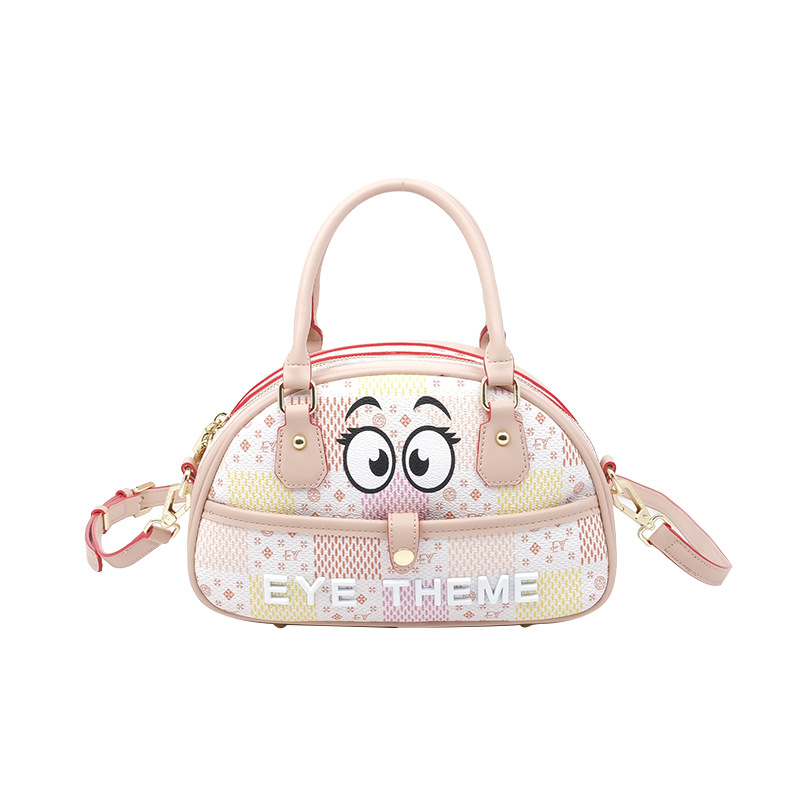 Caricatura extraña bolsa semiridonda impresa de contraste almohada bolsa de tramo inclinada bolsa de personalidad práctica 2682 #