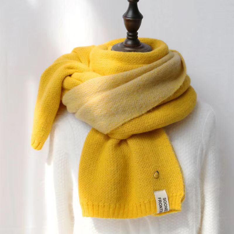 Schal Damen modischer Winter neuer vielseitiger Student Internet-Promi süßer Strickpullover verdickter warmer Schal_voghion.com