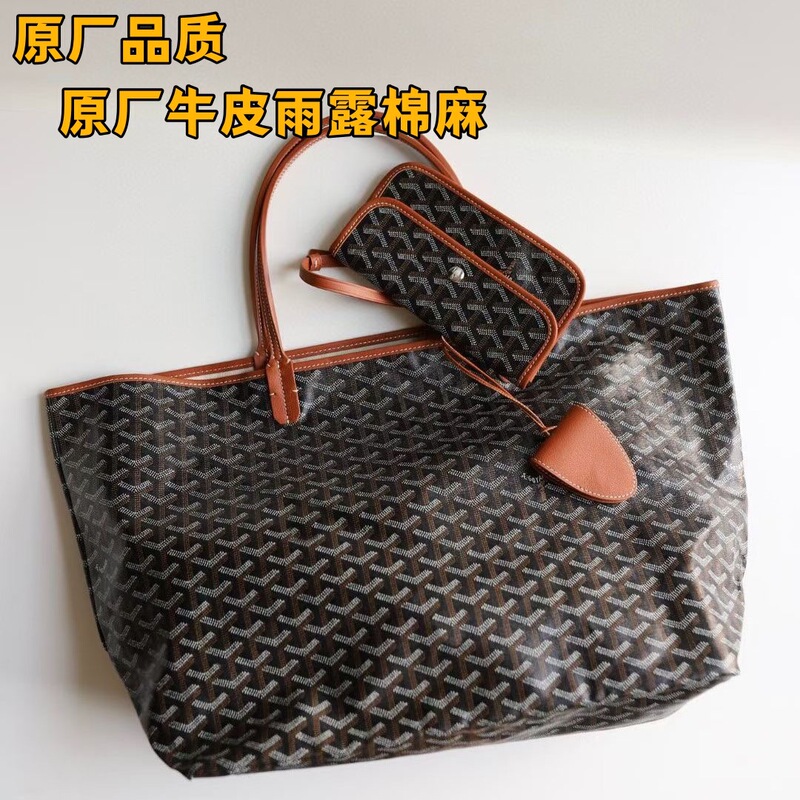 Original Leather Goyard Goya Dog Tooth Bag Tote Shopping Bag Universal Large Capacity Portable Shoulder Bag Original Leather Goyard Goya Dog Tooth Bag Tote Shopping Bag Universal Large Capacity Portable Shoulder Bag